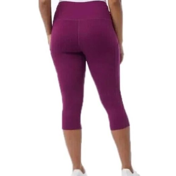 NWT 32 Degrees Cool Women's Pull On Capri Leggings Plum Size L $65 11HL386 - Picture 3 of 3